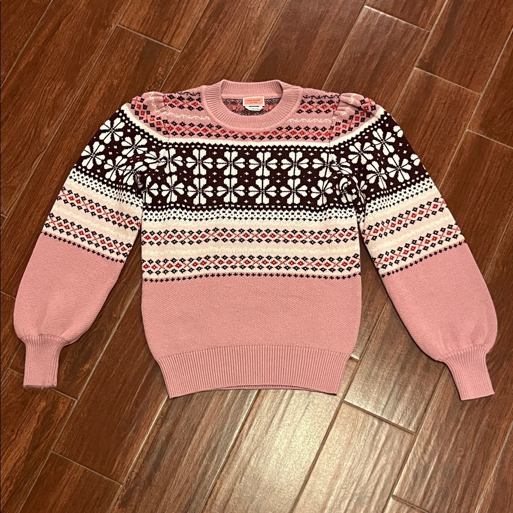 Kate Spade Flower Fair Isle Crewneck Sweater